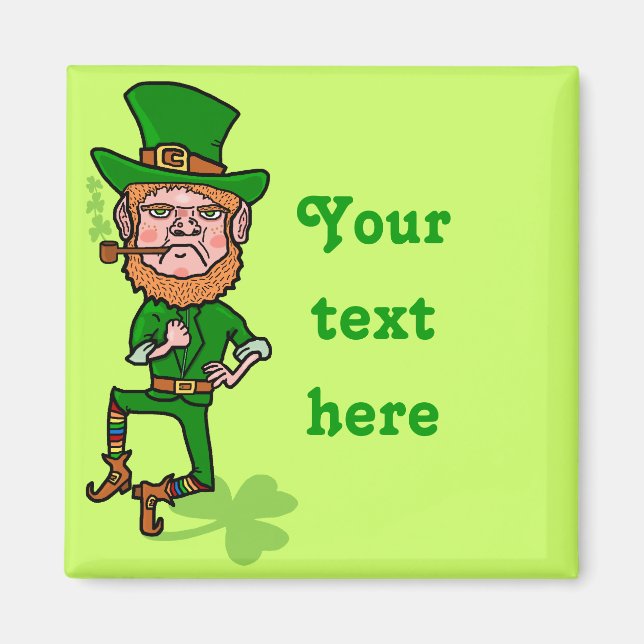 Funny Angry Lucky Irish Leprechaun Magnet (Vorne)