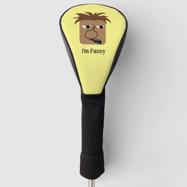 Funny Angry Man Face Funny Cartoon Golf Headcover (Vorderseite)