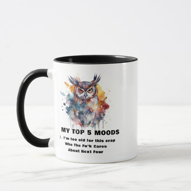 Funny Angry Owl Spaß Kaffeemaschine Tasse (Links)
