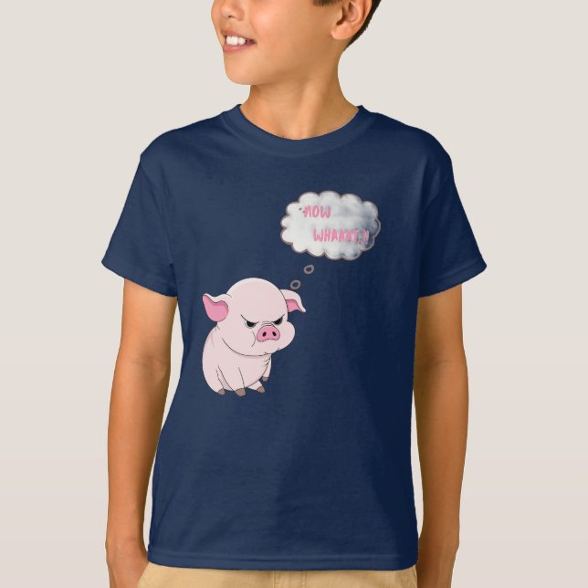 ​Funny Angry Pig Now Whaaat Kids T-Shirt (Vorderseite)