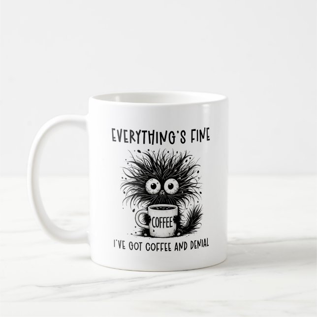 Funny angst Cat Coffee Alles ist schön Kaffeetasse (Links)