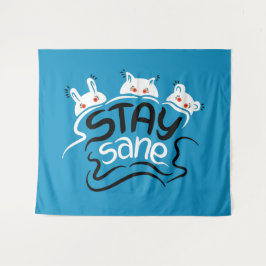 Funny Angst Motivierend Lettering Bleibe Sane Wandteppich