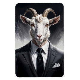 Funny animal boss surreal suited goat character magnet
