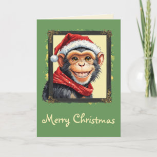 Funny Animal Christmas Favorites - Affe 2 Karte