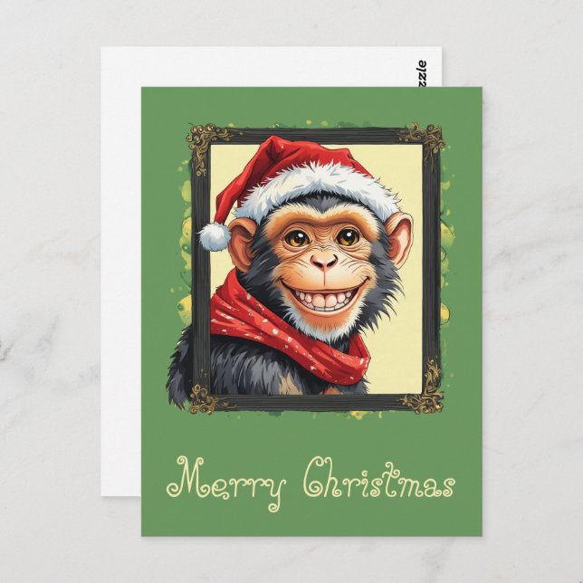 Funny Animal Christmas Favorites - Affe 2 Postkarte (Vorne/Hinten)