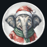 Funny Animal Christmas Favorites - Elephant 2 Runder Aufkleber<br><div class="desc">Funny Animal Christmas design von EDDA Froehlich / EDDArt | Unsere Tiere Favoriten mit Santa Outfit bringen Freude und eine Idee für alle, die lustige Tiere, Weihnachtsgrüße auch für freie Spirituosen, Weihnachtsliebhaber, glückliche Menschen, Fans von Weihnachtsdekorationen. Dieses lustige Weihnachtsdesign ist auffallend und könnte auf fröhliche Weise Aufmerksamkeit erlangen. Zeigen Sie...</div>