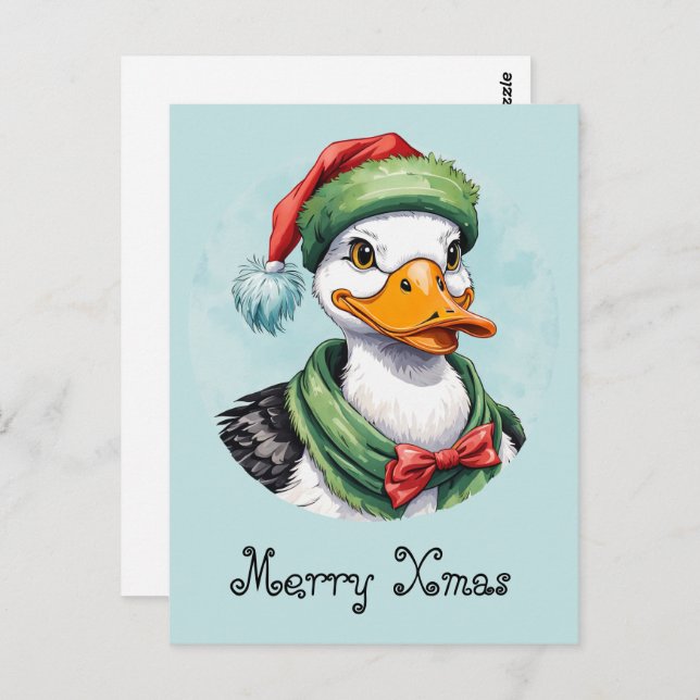 Funny Animal Christmas Favorites - Ente 2 Postkarte (Vorne/Hinten)