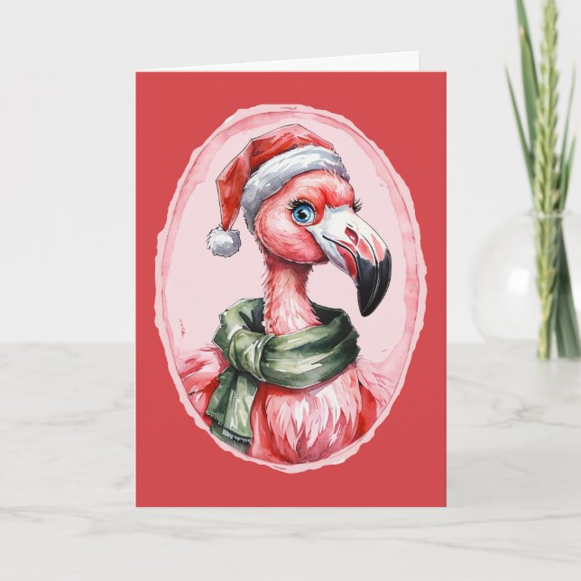 Funny Animal Christmas Favorites - Flamingo 1 Karte (Vorderseite)