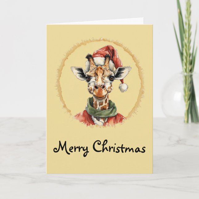 Funny Animal Christmas Favorites - Giraffe 1 Karte (Vorderseite)