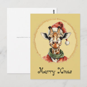 Funny Animal Christmas Favorites - Giraffe 1 Postkarte