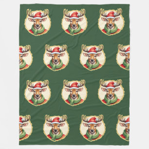 Funny Animal Christmas Favorites - Hirsch 2 Fleecedecke