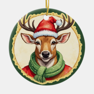 Funny Animal Christmas Favorites - Hirsch 2 Keramik Ornament