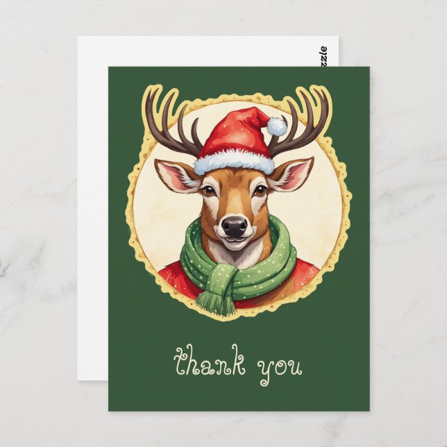 Funny Animal Christmas Favorites - Hirsch 2 Postkarte (Vorne/Hinten)