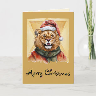 Funny Animal Christmas Favorites - Lion 1 Karte