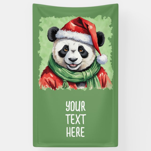 Funny Animal Christmas Favorites - Panda 1 Banner (Vertikal)