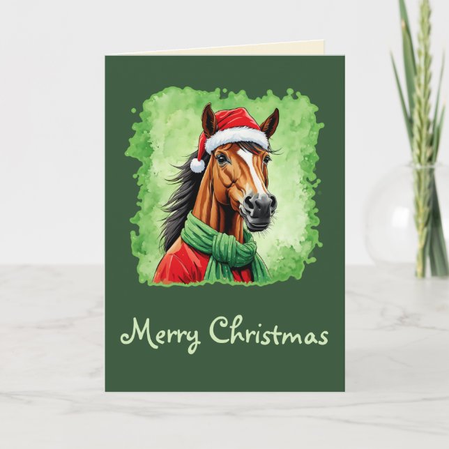 Funny Animal Christmas Favorites - Pferd 6 Karte (Vorderseite)