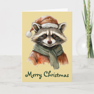 Funny Animal Christmas Favorites - Raccoon 1 Karte