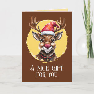Funny Animal Christmas Favorites - Rentier 1 Karte