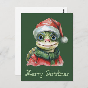 Funny Animal Christmas Favorites - Schildkröte 2 Postkarte