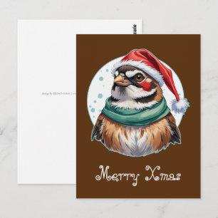 Funny Animal Christmas Favorites - Sparrow 1 Postkarte