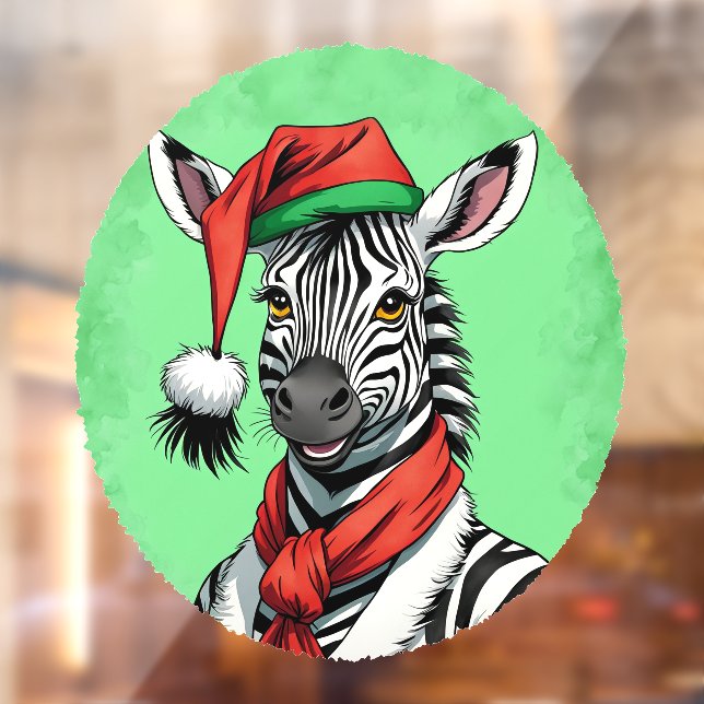 Funny Animal Christmas Favorites - Zebra 1 Fensteraufkleber (Blatt 2)