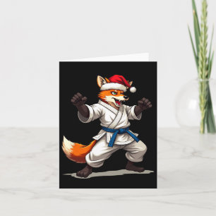 Funny Animal Fox Karate Uniform für Weihnachten H Karte