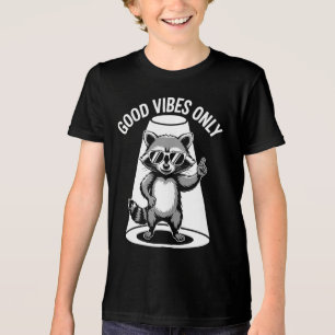 Funny Animal Gift   Cool Raccoon Rock Star Tri-Blend Shirt