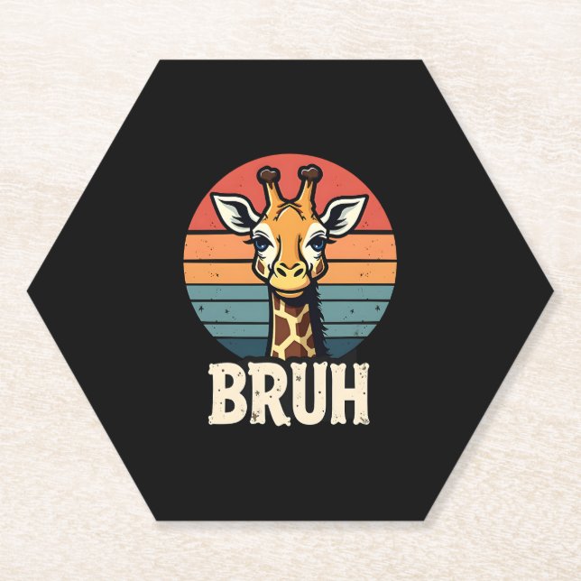 Funny Animal Giraffe Meme Face Festive Xmas T-Shir Untersetzer (Vorderseite)