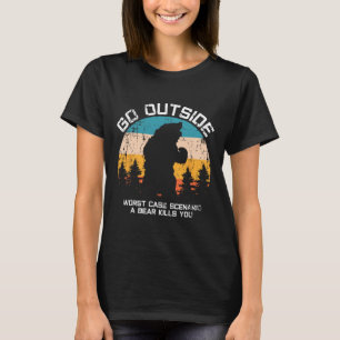 Funny Animal Go Outdoor wird von Bären gegessen T-Shirt