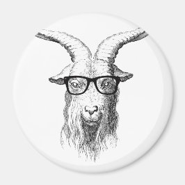Funny Animal Hipster Ziege mit Brille Magnet