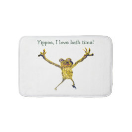 Funny Animal Leaping Frog, I Liebe Bath Time Badematte