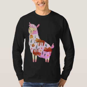 Funny Animal Llama Sloth Niedlich T-Shirt