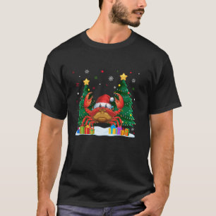 Funny Animal Lovers Crab Weihnachtsmannmütze Ugge  T-Shirt