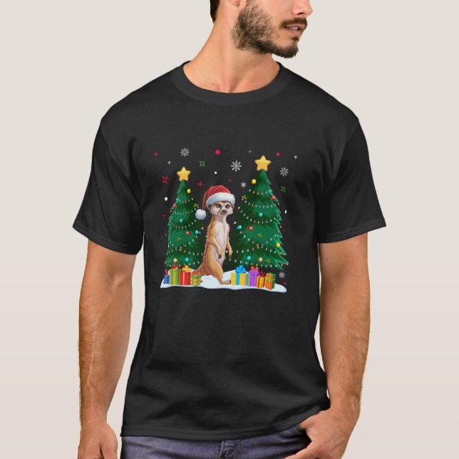 Funny Animal Lovers Meerkat Weihnachtsmannmütze Ug T-Shirt (Vorderseite)