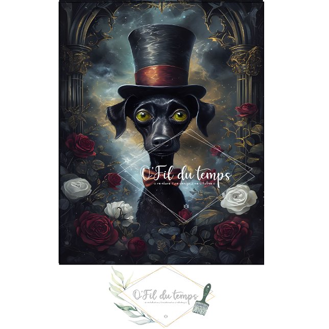 Funny Animal mit Hat Decoupage Papier. Seidenpapier (Von Creator hochgeladen)