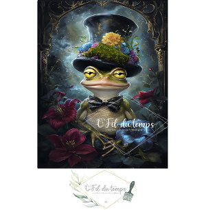Funny Animal mit Hat Decoupage Papier. Seidenpapier