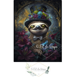 Funny Animal mit Hat Decoupage Papier. Seidenpapier