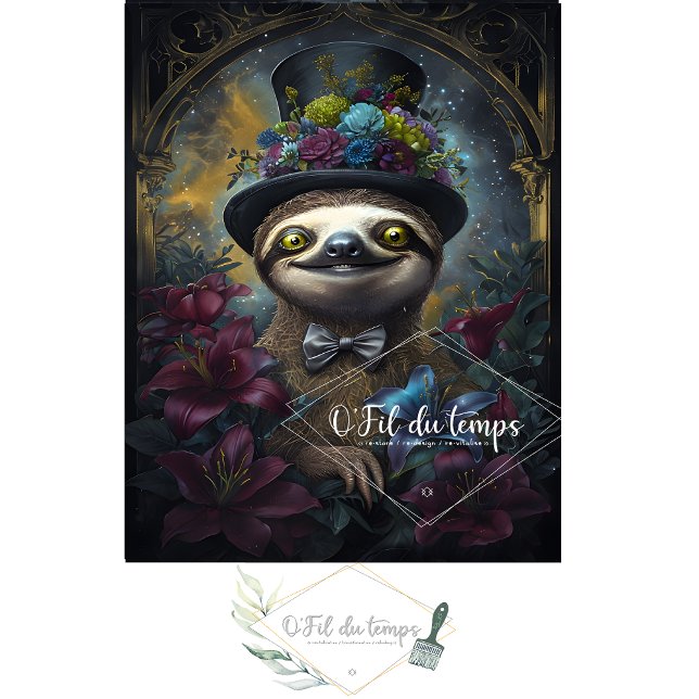 Funny Animal mit Hat Decoupage Papier. Seidenpapier (Von Creator hochgeladen)