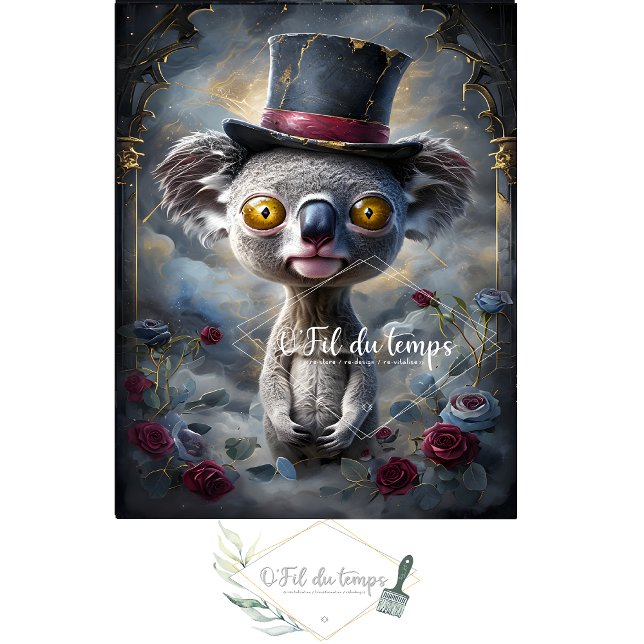 Funny Animal mit Hat Decoupage Papier. Seidenpapier (Von Creator hochgeladen)