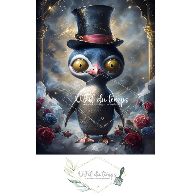 Funny Animal mit Hat Decoupage Papier. Seidenpapier (Von Creator hochgeladen)