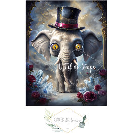 Funny Animal mit Hat Decoupage Papier. Seidenpapier