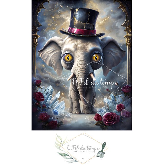 Funny Animal mit Hat Decoupage Papier. Seidenpapier (Von Creator hochgeladen)