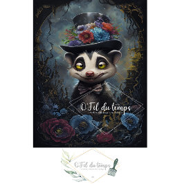 Funny Animal mit Hat Decoupage Papier. Seidenpapier