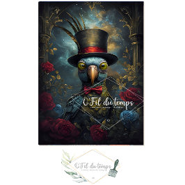 Funny Animal mit Hat Decoupage Papier. Seidenpapier