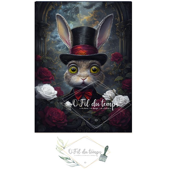 Funny Animal mit Hat Decoupage Papier. Seidenpapier (Von Creator hochgeladen)