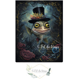 Funny Animal mit Hat Decoupage Papier. Seidenpapier