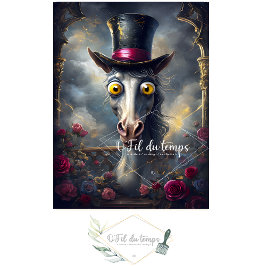 Funny Animal mit Hat Decoupage Papier. Seidenpapier