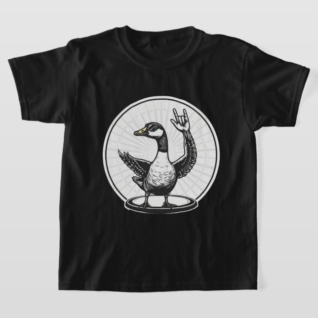Funny Animal Music Gift | Cool Goose Rock Dancer T-Shirt (Ablage )