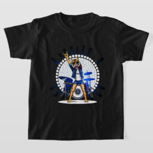 Funny Animal Music Gift   Cool Tiger Rock Dancer T-Shirt