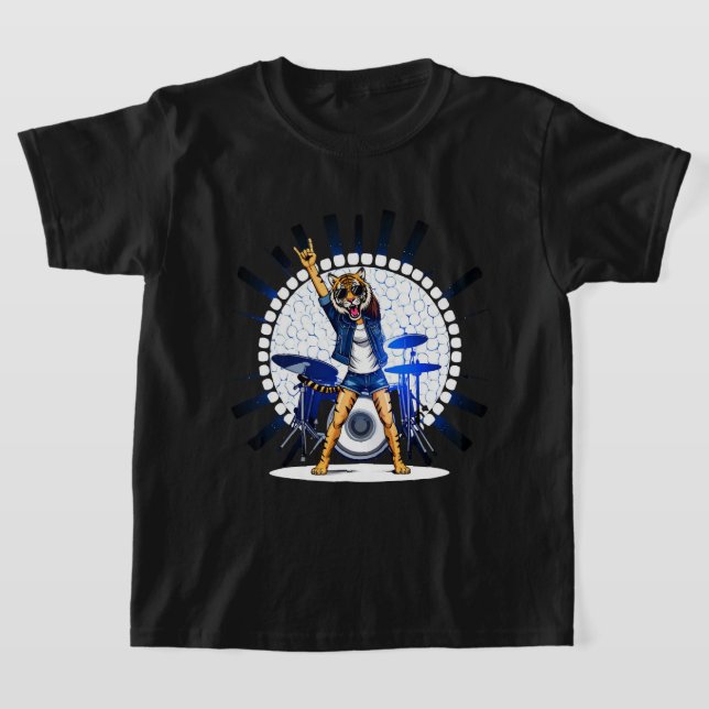 Funny Animal Music Gift | Cool Tiger Rock Dancer T-Shirt (Ablage )